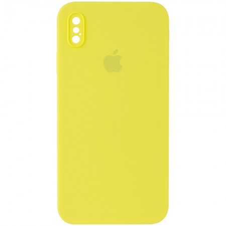 Чехол Silicone Case Square Full Camera Protective (AA) для Apple iPhone XS (5.8'') Жовтий (9702)