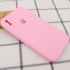 Чехол Silicone Case Square Full Camera Protective (AA) для Apple iPhone XS (5.8'') Рожевий (9720)