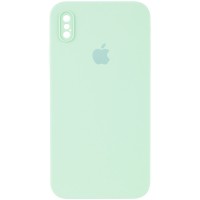 Чехол Silicone Case Square Full Camera Protective (AA) для Apple iPhone XS (5.8'') Бірюзовий (12666)