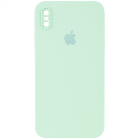 Чехол Silicone Case Square Full Camera Protective (AA) для Apple iPhone XS (5.8'') Бирюзовый (12666)