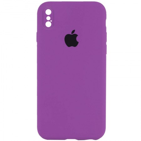 Чохол Silicone Case Square Full Camera Protective (AA) для Apple iPhone XS (5.8'') Фиолетовый (35073)