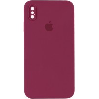 Чохол Silicone Case Square Full Camera Protective (AA) для Apple iPhone XS (5.8'') Бордовый (36469)