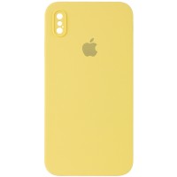 Чехол Silicone Case Square Full Camera Protective (AA) для Apple iPhone XS (5.8'') Жовтий (9715)