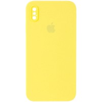 Чохол Silicone Case Square Full Camera Protective (AA) для Apple iPhone XS / X (5.8'') Желтый (39379)
