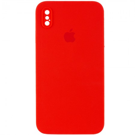Чехол Silicone Case Square Full Camera Protective (AA) для Apple iPhone XS Max (6.5'') Червоний (9758)
