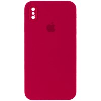 Чехол Silicone Case Square Full Camera Protective (AA) для Apple iPhone XS Max (6.5'') Червоний (9759)