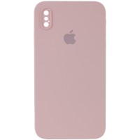 Чехол Silicone Case Square Full Camera Protective (AA) для Apple iPhone XS Max (6.5'') Рожевий (9745)