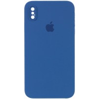 Чехол Silicone Case Square Full Camera Protective (AA) для Apple iPhone XS Max (6.5'') Синій (9748)