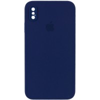 Чехол Silicone Case Square Full Camera Protective (AA) для Apple iPhone XS Max (6.5'') Синій (9750)