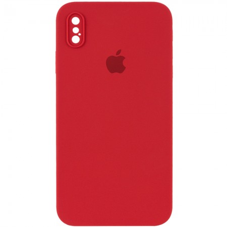 Чехол Silicone Case Square Full Camera Protective (AA) для Apple iPhone XS Max (6.5'') Красный (9762)