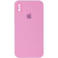Чехол Silicone Case Square Full Camera Protective (AA) для Apple iPhone XS Max (6.5'') Рожевий (9765)