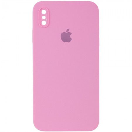 Чехол Silicone Case Square Full Camera Protective (AA) для Apple iPhone XS Max (6.5'') Рожевий (9765)