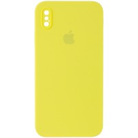Чехол Silicone Case Square Full Camera Protective (AA) для Apple iPhone XS Max (6.5'') Жовтий (9766)