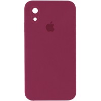 Чохол Silicone Case Square Full Camera Protective (AA) для Apple iPhone XR (6.1'') Бордовий (36470)