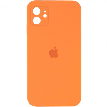 Чехол Silicone Case Square Full Camera Protective (AA) для Apple iPhone 11 (6.1'') Оранжевый (9776)