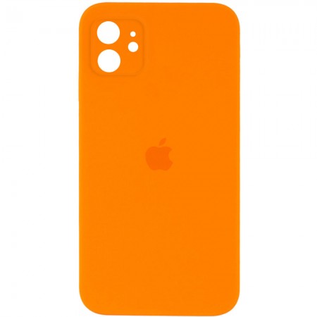 Чехол Silicone Case Square Full Camera Protective (AA) для Apple iPhone 11 (6.1'') Оранжевый (9779)