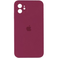 Чохол Silicone Case Square Full Camera Protective (AA) для Apple iPhone 11 (6.1'') Бордовий (36015)