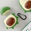 Силиконовый футляр Smile Fruits series для наушников AirPods 1/2 + карабин Зелений (16271)