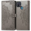 Кожаный чехол (книжка) Art Case с визитницей для Oppo A15 / A15s Серый (13222)