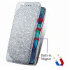 Кожаный чехол книжка GETMAN Mandala (PU) для Samsung Galaxy A51 Сірий (10400)