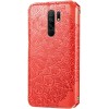 Кожаный чехол книжка GETMAN Mandala (PU) для Xiaomi Redmi 9 Червоний (10440)