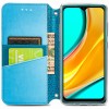 Кожаный чехол книжка GETMAN Mandala (PU) для Xiaomi Redmi 9 Синий (10443)