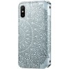 Кожаный чехол книжка GETMAN Mandala (PU) для Xiaomi Redmi 9A Серый (10449)