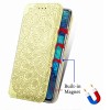 Кожаный чехол книжка GETMAN Mandala (PU) для Xiaomi Redmi Note 9s / Note 9 Pro / Note 9 Pro Max Желтый (10461)