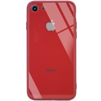 TPU+Glass чехол GLOSSY Logo Full camera (opp) для Apple iPhone 7 / 8 / SE (2020) (4.7'') Красный (10680)