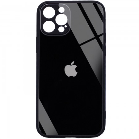 TPU+Glass чехол GLOSSY Logo Full camera (opp) для Apple iPhone 12 Pro Max (6.7'') Черный (10679)