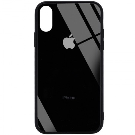 TPU+Glass чехол GLOSSY Logo (opp) для Apple iPhone XS Max (6.5'') Черный (10694)