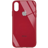 TPU+Glass чехол GLOSSY Logo (opp) для Apple iPhone XS Max (6.5'') Червоний (10695)