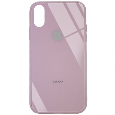 TPU+Glass чехол GLOSSY Logo (opp) для Apple iPhone XS Max (6.5'') Розовый (10696)