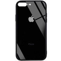 TPU+Glass чехол GLOSSY Logo (opp) для Apple iPhone 7 plus / 8 plus (5.5'') Чорний (10702)