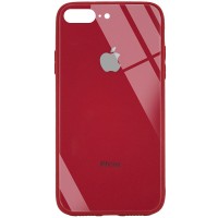 TPU+Glass чехол GLOSSY Logo (opp) для Apple iPhone 7 plus / 8 plus (5.5'') Червоний (10703)