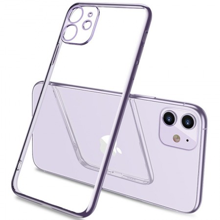 Прозрачный силиконовый чехол с глянцевой окантовкой Full Camera для Apple iPhone 11 (6.1'') Сиреневый (17527)
