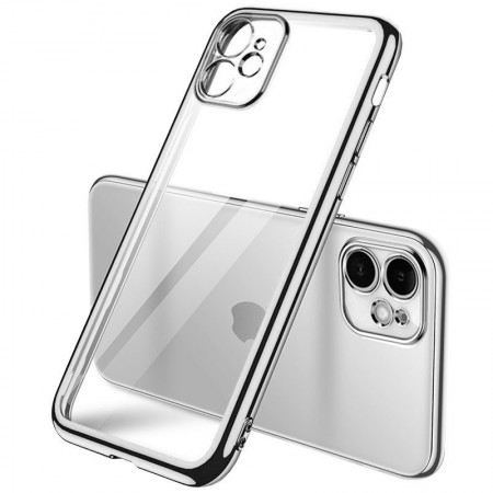 Прозрачный силиконовый чехол с глянцевой окантовкой Full Camera для Apple iPhone 11 (6.1'') Серебристый (17531)