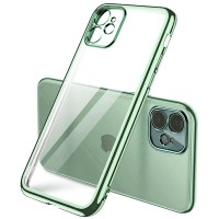 Прозрачный силиконовый чехол с глянцевой окантовкой Full Camera для Apple iPhone 11 (6.1'') Зелений (17526)