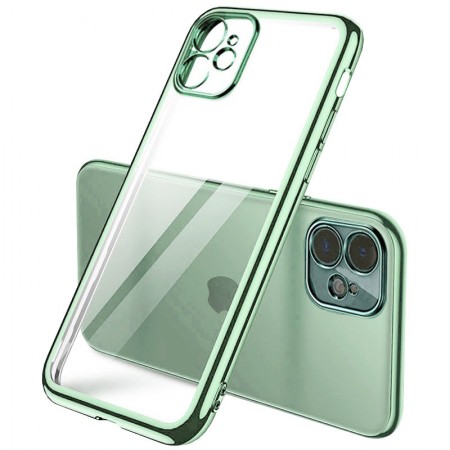 Прозрачный силиконовый чехол с глянцевой окантовкой Full Camera для Apple iPhone 11 (6.1'') Зелёный (17526)