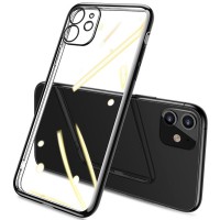 Прозрачный силиконовый чехол с глянцевой окантовкой Full Camera для Apple iPhone 11 (6.1'') Чорний (17528)