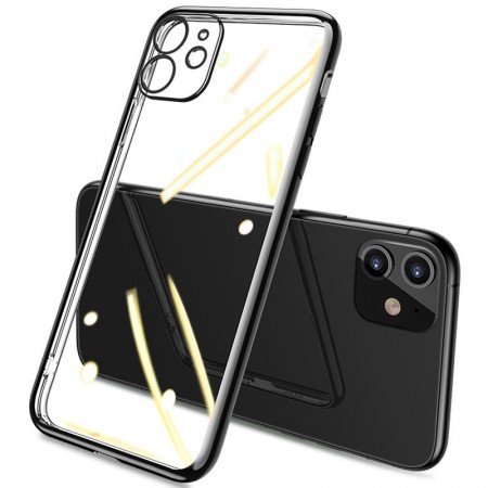 Прозрачный силиконовый чехол с глянцевой окантовкой Full Camera для Apple iPhone 11 (6.1'') Черный (17528)