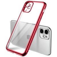 Прозрачный силиконовый чехол с глянцевой окантовкой Full Camera для Apple iPhone 11 (6.1'') Червоний (17530)
