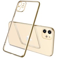 Прозрачный силиконовый чехол с глянцевой окантовкой Full Camera для Apple iPhone 11 (6.1'') Золотий (17529)