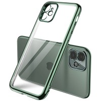 Прозрачный силиконовый чехол с глянцевой окантовкой Full Camera для Apple iPhone 11 (6.1'') Зелений (17525)
