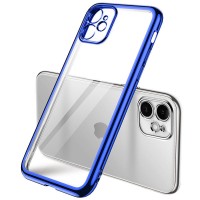 Прозрачный силиконовый чехол с глянцевой окантовкой Full Camera для Apple iPhone 11 (6.1'') Синій (17532)