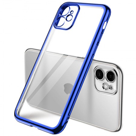 Прозрачный силиконовый чехол с глянцевой окантовкой Full Camera для Apple iPhone 11 (6.1'') Синий (17532)
