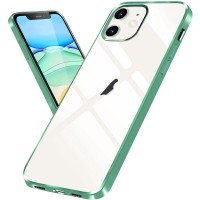 Прозрачный силиконовый чехол с глянцевой окантовкой для Apple iPhone 12 mini (5.4'') Зелений (10719)