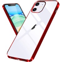 Прозрачный силиконовый чехол с глянцевой окантовкой для Apple iPhone 12 mini (5.4'') Червоний (10721)