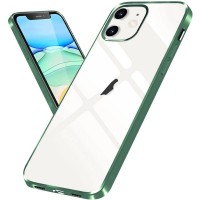 Прозрачный силиконовый чехол с глянцевой окантовкой для Apple iPhone 12 mini (5.4'') Зелений (10724)