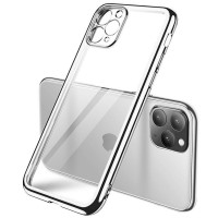 Прозрачный силиконовый чехол с глянцевой окантовкой Full Camera для Apple iPhone 11 Pro Max (6.5'') Сріблястий (17542)